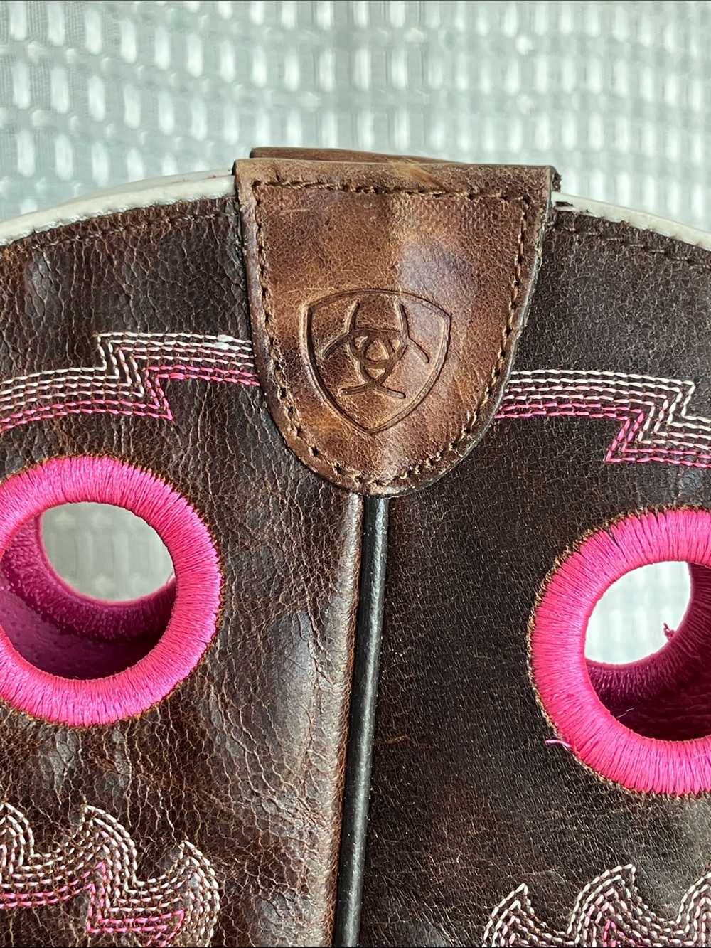 Ariat Crossfire Brown Pink Leather Square Toe Western Cowboy Boots Women's 10B - Picture 4 of 14